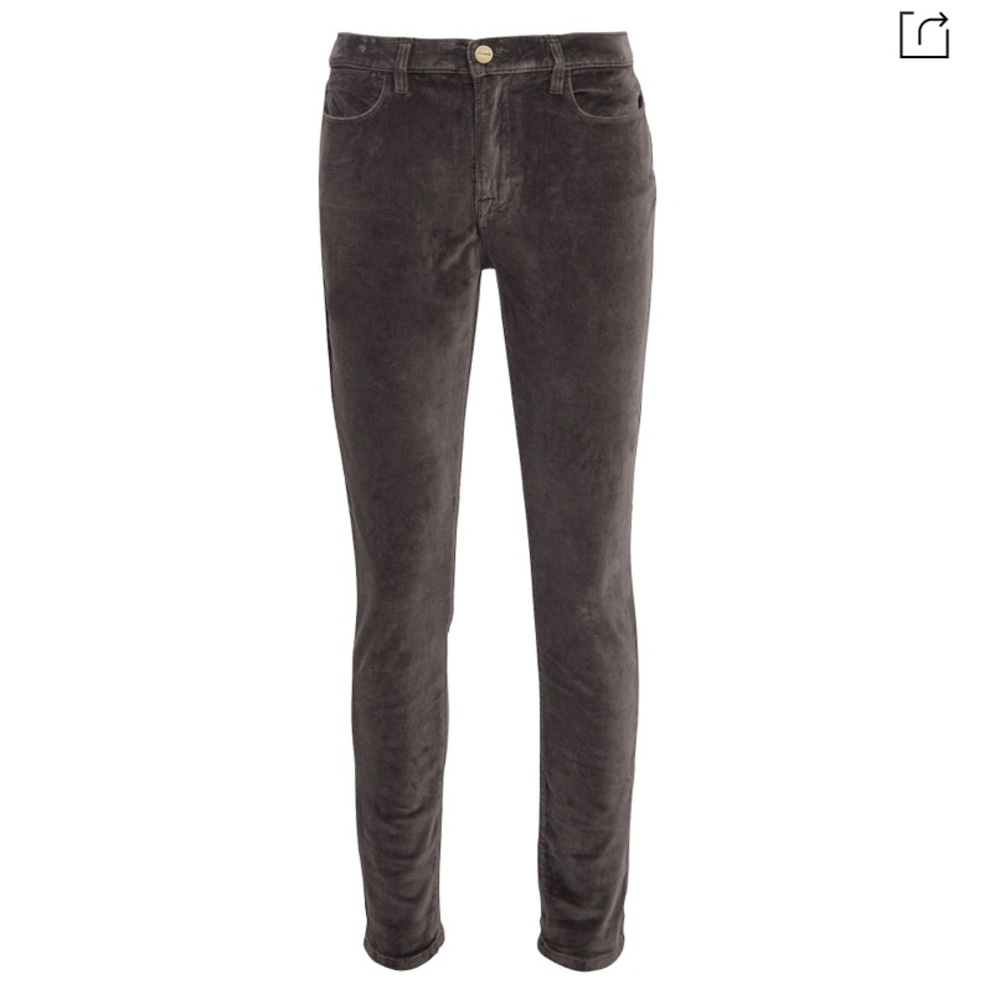 FRAME Le Velveteen Charcoal Pants